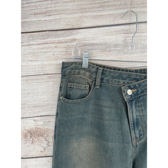 Cider Sand Washed Wide Leg Denim Jeans Women's Size XL Blue Sand Washed NEW - Picture 6 of 15